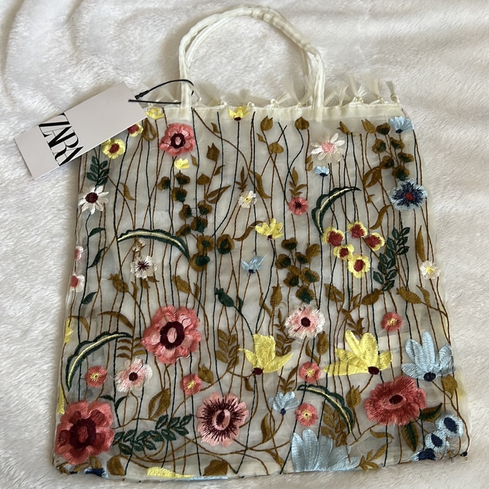 Zara embroidered tulle & organza bag - Picture 4 of 4